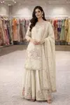 Sc 1328 Chinon Silk Embroidery Work Kurti With Plazzo Dupatta